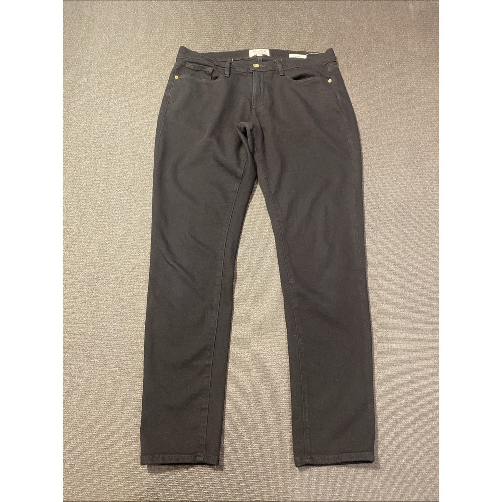 FRAME Le Garcon Straight Leg Jeans‎ in NOIR Wash Size 27 Black Denim